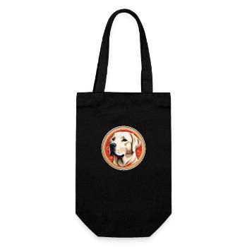 Labrador Kopf - Farbige Rund Illustration - Geschenkbeutel für Flaschen - Schwarz - Vorne