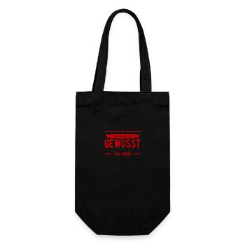 mir war das klar - Geschenkbeutel für Flaschen - Schwarz - Vorne
