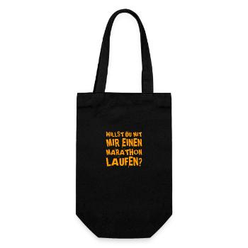 lass uns laufen - Geschenkbeutel für Flaschen - Schwarz - Vorne