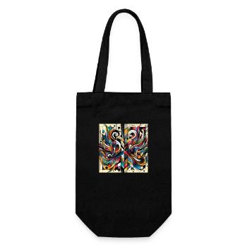 Colorful shapes and colorful patterns - Gift Bag for Bottles - black - Front