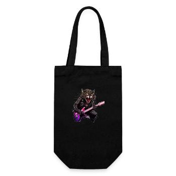 Pets, Cute, Cat, Animal, Cat, Funny Music, Guitar - Gift Bag for Bottles - black - Front