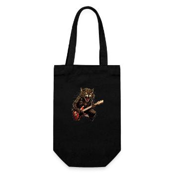 Animaux Domestiques, Mignon, Chat, Animal, Chat, Drôle De Musique, Guitare - Sac à bouteille - noir - Devant