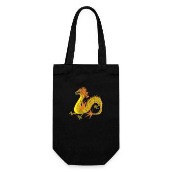 Dragon d’or chinois - Sac à bouteille - noir - Devant