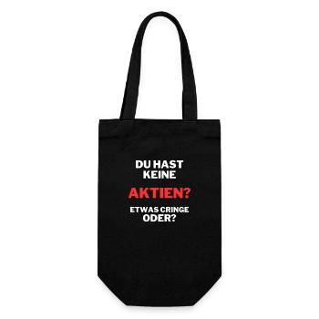 Du hast keine Aktien? - Geschenkbeutel für Flaschen - Schwarz - Vorne