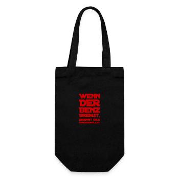 es brennt das Benzbremslicht - Geschenkbeutel für Flaschen - Schwarz - Vorne