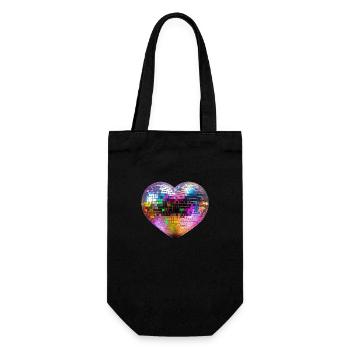 Club Disco Heart - Gift Bag for Bottles - black - Front