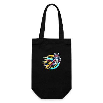 Flash Cat - The Cat with the Superpowers - Gift Bag for Bottles - black - Front