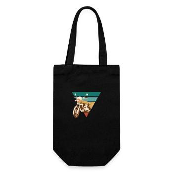 Moto vintage - idée cadeau rétro - Sac à bouteille - noir - Devant