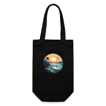 Sunset ocean - Gift Bag for Bottles - black - Front