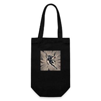 American Football Quarterback Running Ball - Gift Bag for Bottles - black - Front