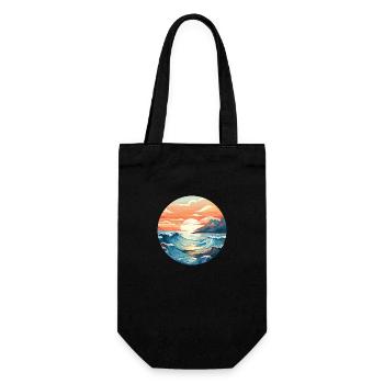 Vagues de la mer - Sac à bouteille - noir - Devant