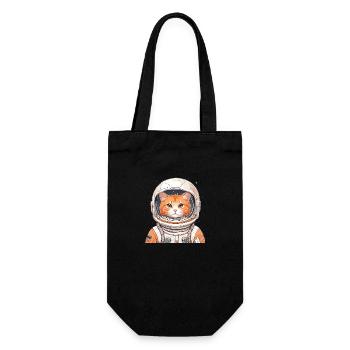 Astronauten-Katze - Geschenkbeutel für Flaschen - Schwarz - Vorne