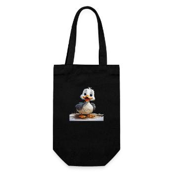 Das Federkleid der Ente ist ein Wunder der Natur - Geschenkbeutel für Flaschen - Schwarz - Vorne
