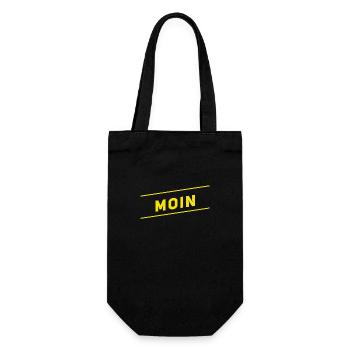 viele Grüße auf norddeutsch - Geschenkbeutel für Flaschen - Schwarz - Vorne
