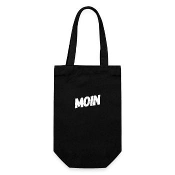 guten Morgen auf norddeutsch - Geschenkbeutel für Flaschen - Schwarz - Vorne