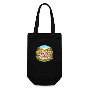 Famille de porcs végétaliens - Sac à bouteille - noir - Devant