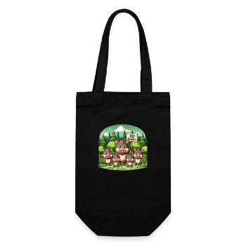 Famille de sangliers - Sac à bouteille - noir - Devant