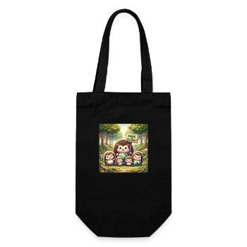 Famille de hérissons - Sac à bouteille - noir - Devant