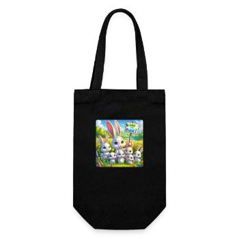 Famille de lapins - Sac à bouteille - noir - Devant