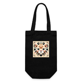 Cute lion cub geometric - Gift Bag for Bottles - black - Front