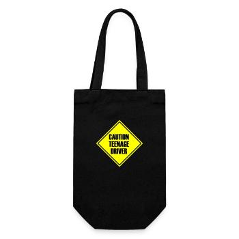 Caution Teenage Driver - Gift Bag for Bottles - black - Front