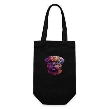 Pug colorful - Gift Bag for Bottles - black - Front