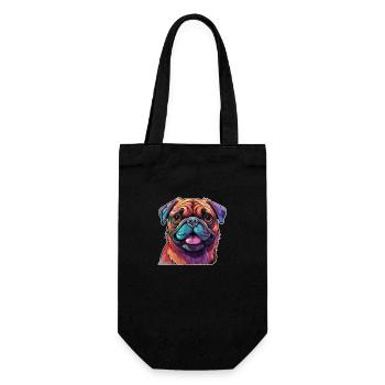 Pug colorful - Gift Bag for Bottles - black - Front
