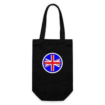 rond UK Union Jack drapeau bleu blanc contour mod - Sac à bouteille - noir - Devant