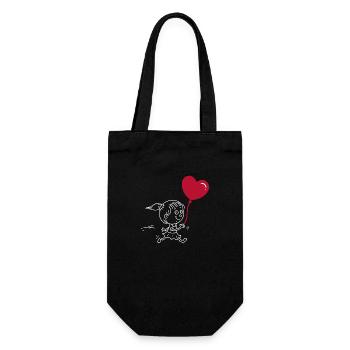 Passendes Herz Paar T-Shirt - Geschenkbeutel für Flaschen - Schwarz - Vorne