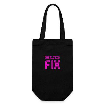 Bugfix ist spitze - Geschenkbeutel für Flaschen - Schwarz - Vorne