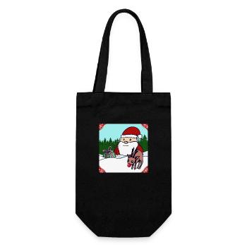 Frohe Weihnacht - Geschenkbeutel für Flaschen - Schwarz - Vorne