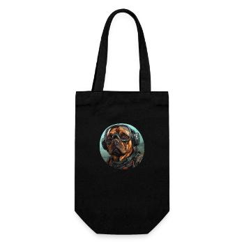 Pug Pilot - Gift Bag for Bottles - black - Front