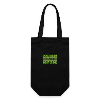 eine 4 ist bestanden - Geschenkbeutel für Flaschen - Schwarz - Vorne