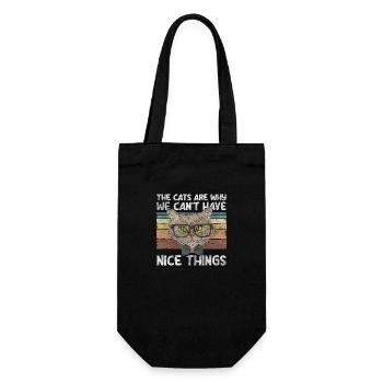 Cats, Internet, Meow, Cat Hair - Gift Bag for Bottles - black - Front
