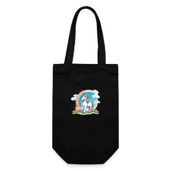 Cheerful Kids Unicorn Rainbow Logo - Gift Bag for Bottles - black - Front