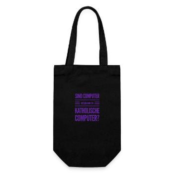 darf ich auf die Computermesse? - Geschenkbeutel für Flaschen - Schwarz - Vorne