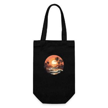 Surfeurs vintage au coucher du soleil sur la plage - Sac à bouteille - noir - Devant