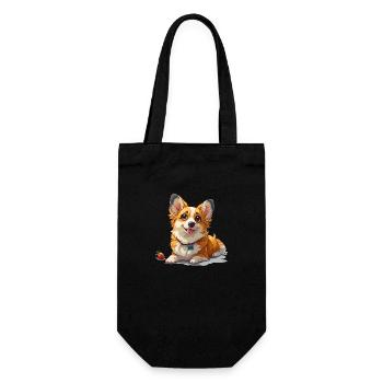 Mignon petit chien - Sac à bouteille - noir - Devant