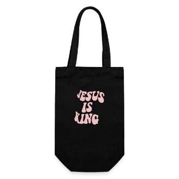 Jesus is King - Geschenkbeutel für Flaschen - Schwarz - Vorne