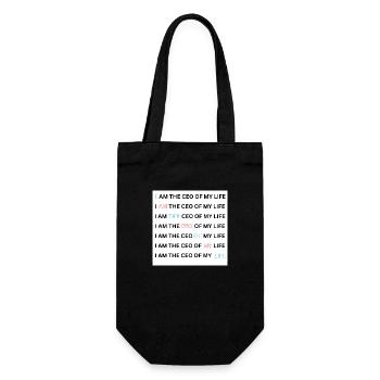 I AM THE CEO OF MY LIFE - Geschenkbeutel für Flaschen - Schwarz - Vorne