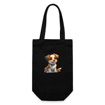 Mignon petit chien - Sac à bouteille - noir - Devant