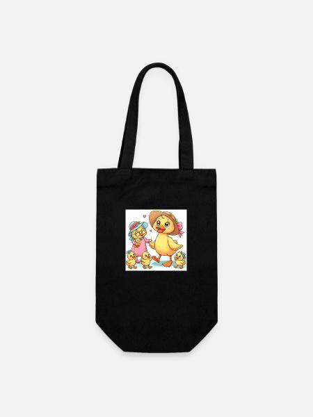 Sweet I Duck Family - Gift Bag for Bottles - black