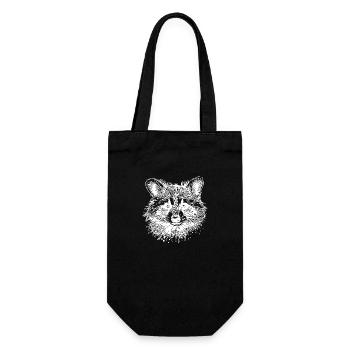 Cute Little Raccoon Face Portrait - Gift Bag for Bottles - black - Front