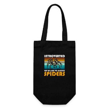 Spider Nature Web Silk Threads - Gift Bag for Bottles - black - Front