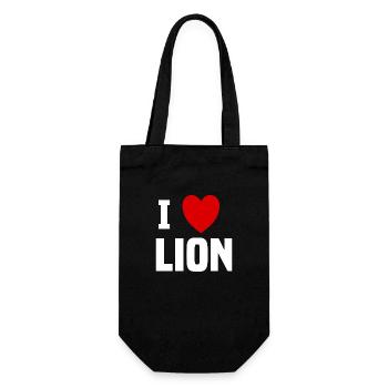 I love Lion - Gift Bag for Bottles - black - Front