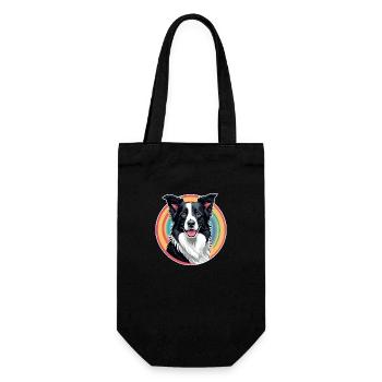 Border Collie - Gift Bag for Bottles - black - Front
