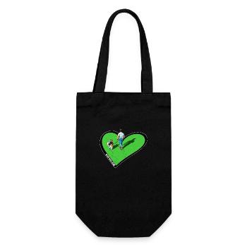 Hundefreund - Never walk alone (Gras Edition) - Geschenkbeutel für Flaschen - Schwarz - Vorne