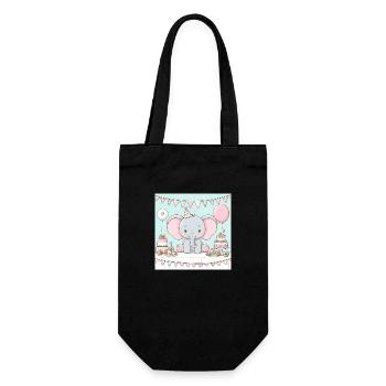 Elephant Birthday Party - Gift Bag for Bottles - black - Front