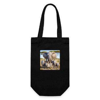 Elephant Family - Gift Bag for Bottles - black - Front