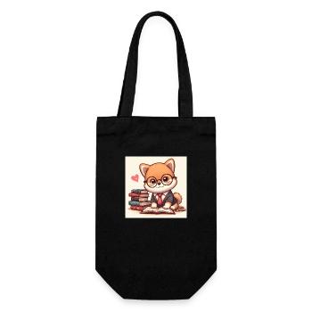 Shiba Inu Eleganz - Geschenkbeutel für Flaschen - Schwarz - Vorne